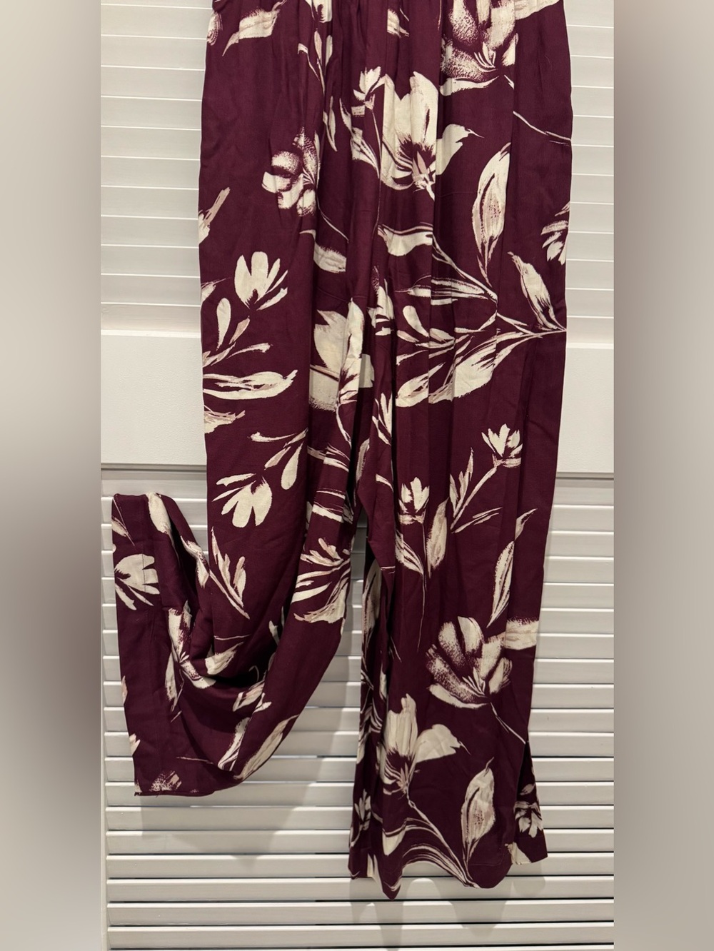 Calvin Klein Burgundy Sleeveless Floral Maxi jumpsuit - Picture 2 of 8